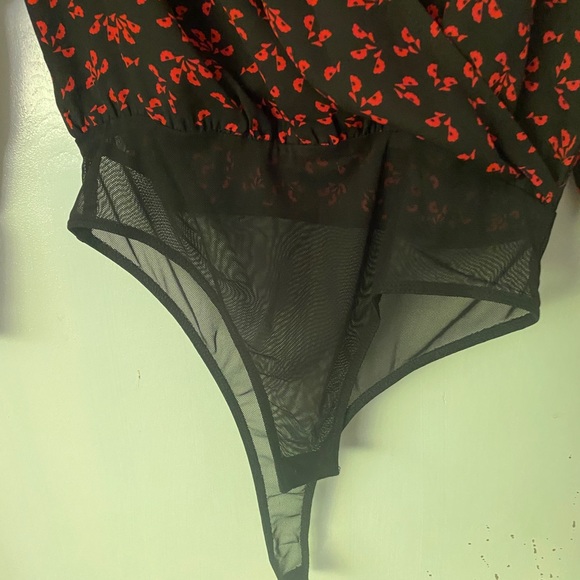 Lush red and black wrap body suit - Picture 3 of 3